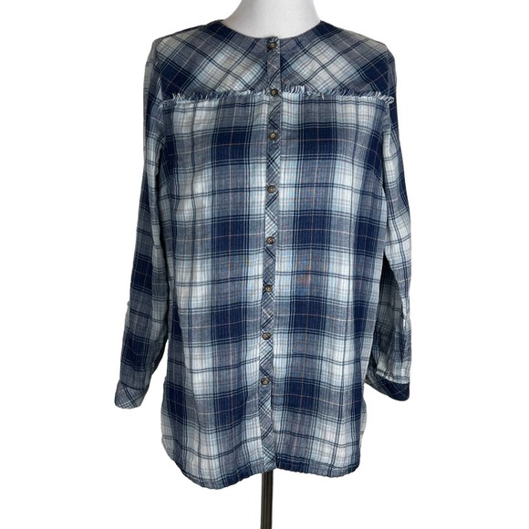 J. Jill Tops - J. Jill Denim Plaid Shirt, Medium